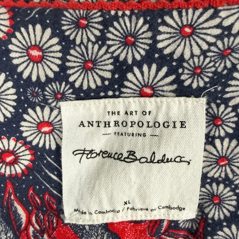 Anthropologie Florence Balducci Menagerie Pajama Top Tiger Print Flannel Sz XL